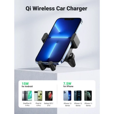 Kép 3/4 - UGREEN Qi Wireless Car Charger 15W Black