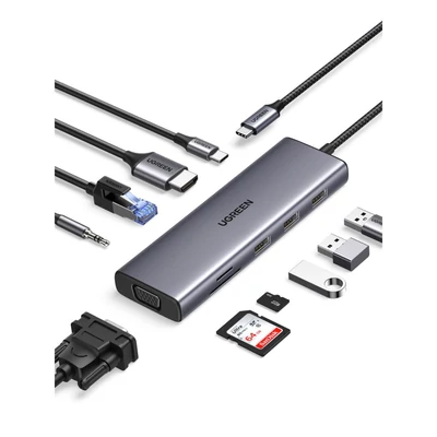 Kép 2/6 - UGREEN Revodok 10-in-1 USB-C Hub Grey