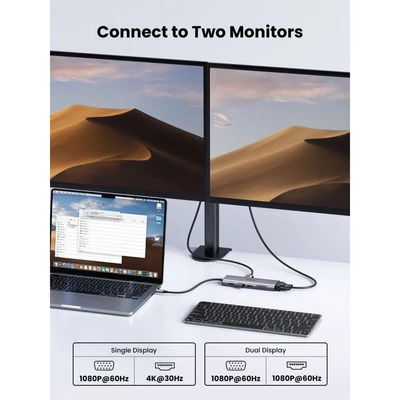 Kép 4/6 - UGREEN Revodok 10-in-1 USB-C Hub Grey