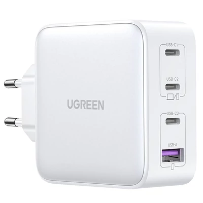 Kép 4/5 - UGREEN USB-A+3xUSB-C 100W GaN Tech Fast Wall Charger EU White