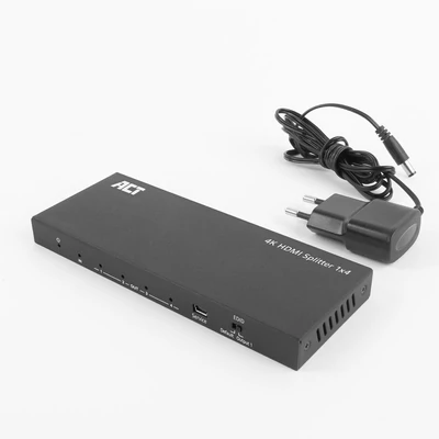 Kép 5/10 - ACT AC7832 4K HDMI Splitter 1 in 4 out EDID support Black