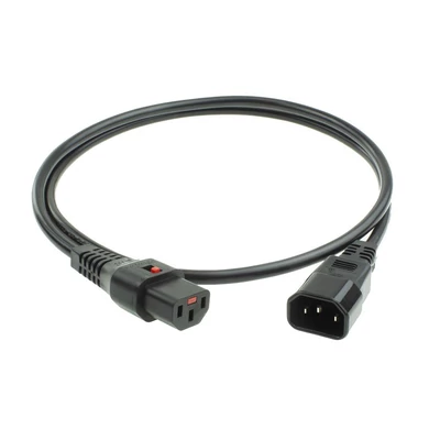 Kép 3/6 - ACT AK5033 Powercord C13 IEC Lock - C14 1m Black