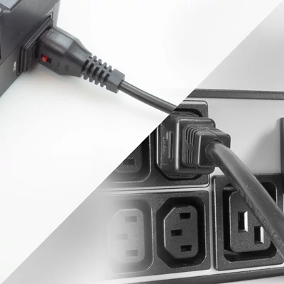 Kép 4/6 - ACT AK5033 Powercord C13 IEC Lock - C14 1m Black