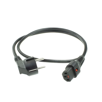 Kép 3/6 - ACT AK5040 Powercord Schuko CEE 7/7 male (angled) - C13 IEC Lock 2m Black