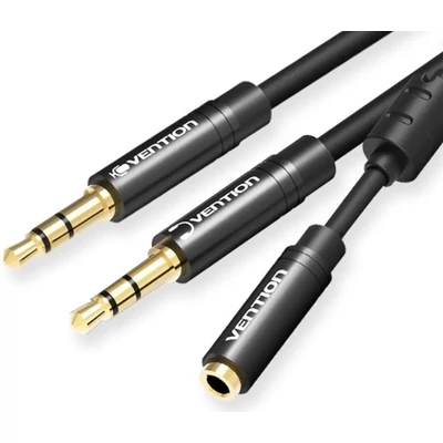 Vention 2x3.5mm jack to 3.5mm jack 0,3m Black