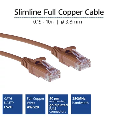 Kép 3/7 - ACT CAT6 U-UTP Patch Cable 2m Brown