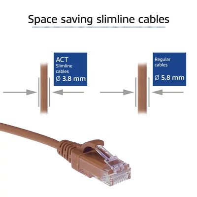 Kép 4/7 - ACT CAT6 U-UTP Patch Cable 2m Brown