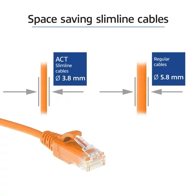 Kép 4/7 - ACT CAT6 U-UTP Patch Cable 2m Orange