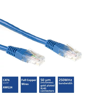 Kép 3/3 - ACT CAT6 U-UTP Patch Cable 3m Blue