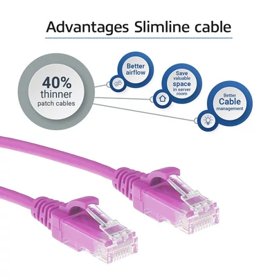 Kép 5/7 - ACT CAT6 U-UTP Patch Cable 3m Pink
