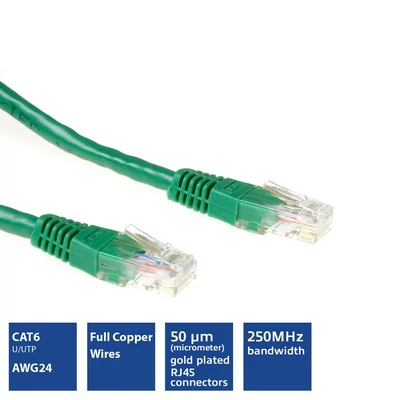 Kép 3/3 - ACT CAT6 U-UTP Patch Cable 5m Green