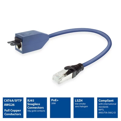 Kép 2/6 - ACT CAT6A S-FTP Patch Cable 2m Blue