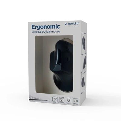 Kép 7/7 - Gembird MUSW-ERGO-03 Mouse Black