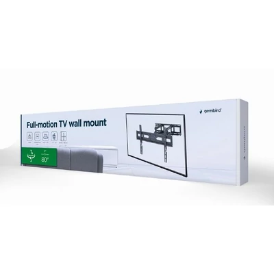 Kép 12/12 - Gembird WM-80ST-03 Full-motion TV wall mount 37”-80” Black