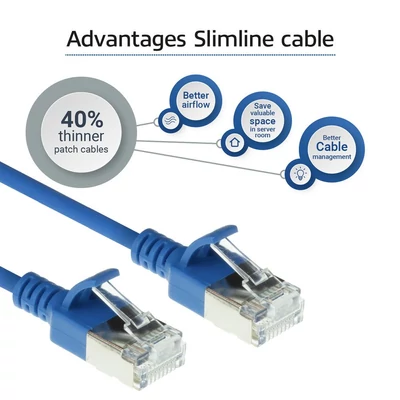 Kép 5/7 - ACT CAT6A U-FTP Patch Cable 10m Blue