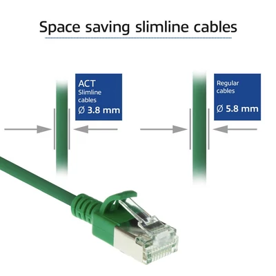 Kép 3/5 - ACT CAT6A U-FTP Patch Cable 1m Green