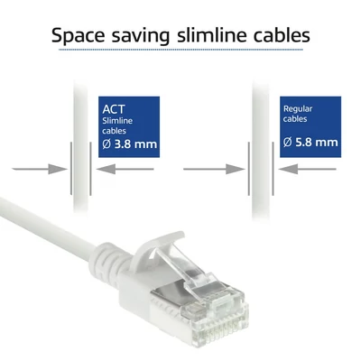 Kép 4/7 - ACT CAT6A U-FTP Patch Cable 1m White