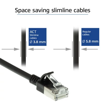 Kép 3/5 - ACT CAT6A U-FTP Patch Cable 2m Black