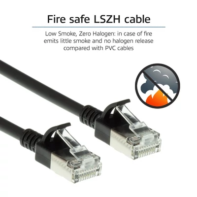 Kép 5/5 - ACT CAT6A U-FTP Patch Cable 2m Black
