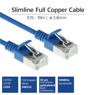 Kép 2/5 - ACT CAT6A U-FTP Patch Cable 2m Blue