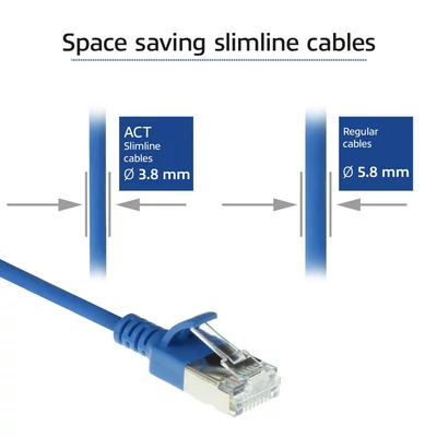 Kép 3/5 - ACT CAT6A U-FTP Patch Cable 2m Blue