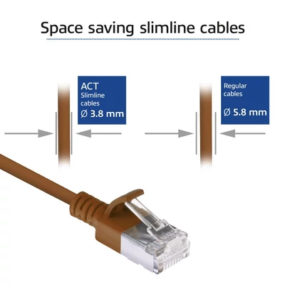 Kép 4/7 - ACT CAT6A U-FTP Patch Cable 2m Brown