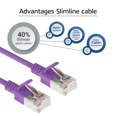 Kép 5/7 - ACT CAT6A U-FTP Patch Cable 2m Purple