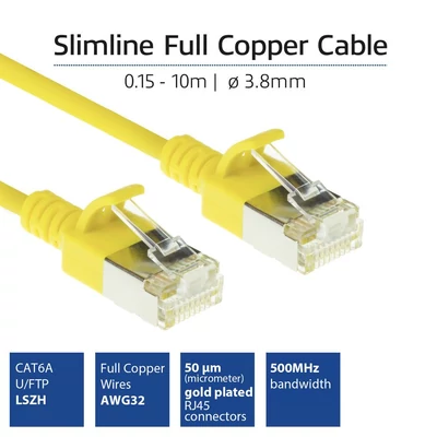 Kép 2/5 - ACT CAT6A U-FTP Patch Cable 3m Yellow