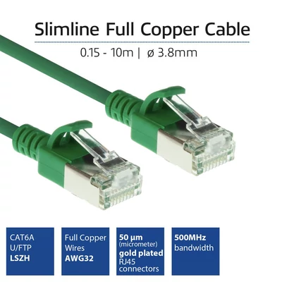 Kép 2/5 - ACT CAT6A U-FTP Patch Cable 5m Green