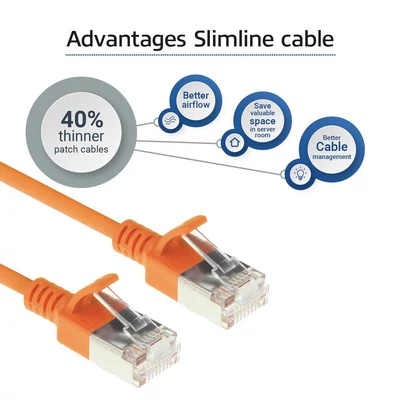 Kép 5/7 - ACT CAT6A U-FTP Patch Cable 5m Orange