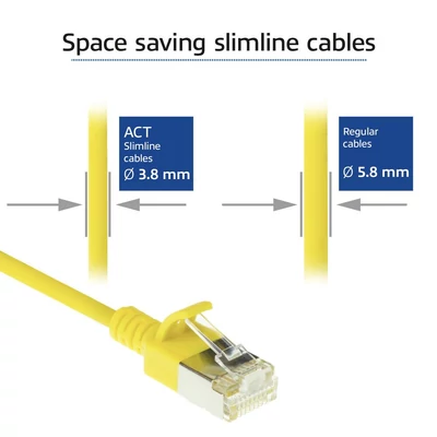 Kép 3/5 - ACT CAT6A U-FTP Patch Cable 5m Yellow