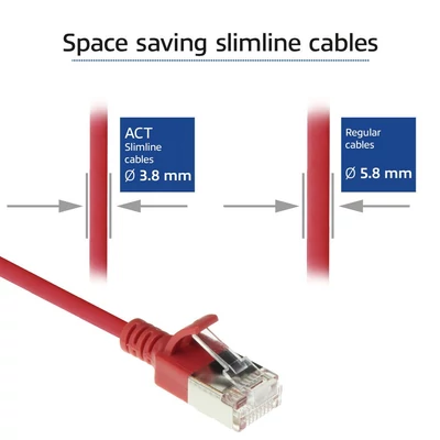 Kép 3/7 - ACT CAT6A U-FTP Patch Cable 7m Red
