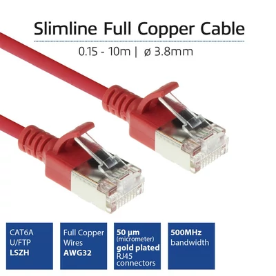 Kép 4/7 - ACT CAT6A U-FTP Patch Cable 7m Red