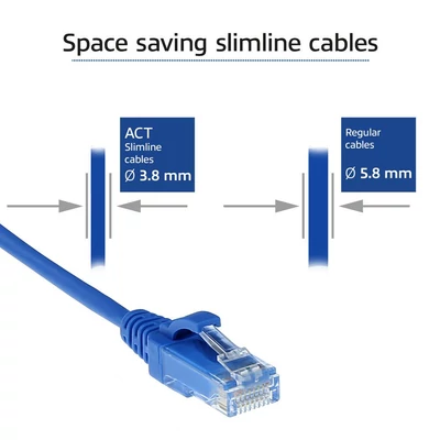 Kép 3/6 - ACT CAT6A U-UTP Patch Cable 0,5m Blue