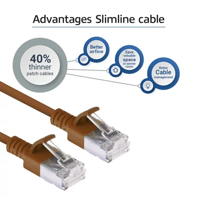 Kép 5/7 - ACT CAT6A U-UTP Patch Cable 0,5m Brown