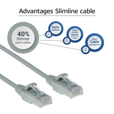 Kép 5/7 - ACT CAT6A U-UTP Patch Cable 10m Grey