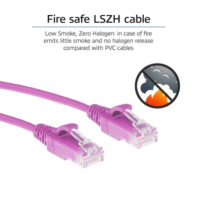 Kép 6/7 - ACT CAT6A U-UTP Patch Cable 1m Pink