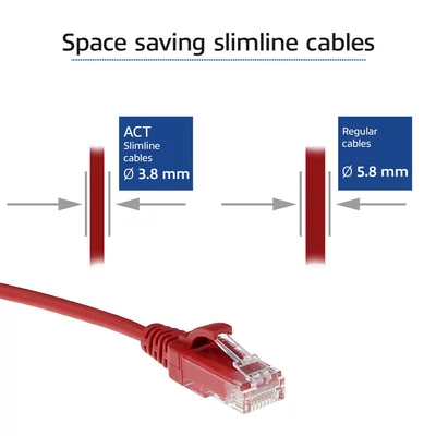 Kép 3/6 - ACT CAT6A U-UTP Patch Cable 1m Red