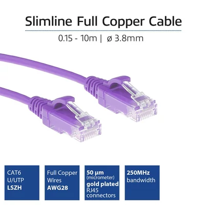 Kép 3/7 - ACT CAT6A U-UTP Patch Cable 2m Purple