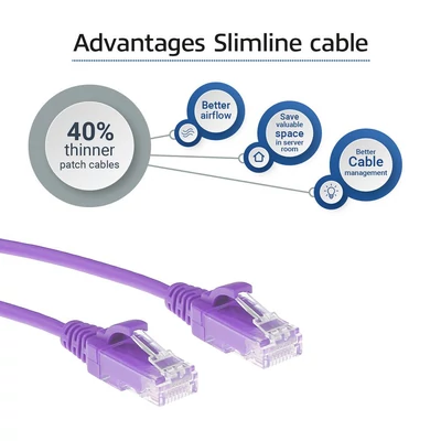 Kép 5/7 - ACT CAT6A U-UTP Patch Cable 2m Purple