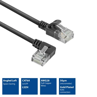 Kép 2/9 - ACT CAT6A U-UTP Patch Cable 5m Black