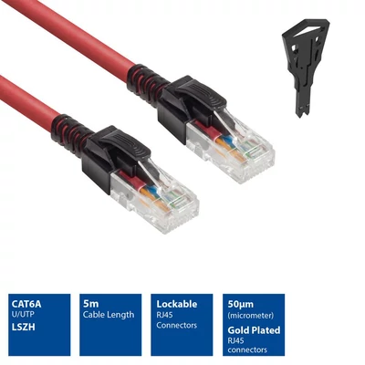 Kép 2/5 - ACT CAT6A U-UTP Patch Cable 5m Red