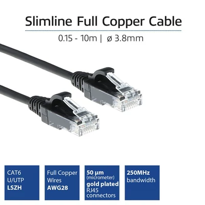 Kép 3/7 - ACT CAT6A U-UTP Patch Cable 7m Black