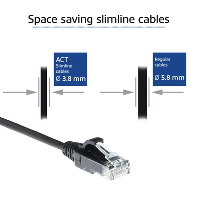 Kép 4/7 - ACT CAT6A U-UTP Patch Cable 7m Black