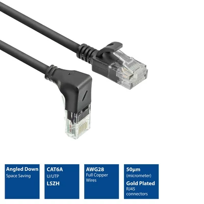 Kép 2/11 - ACT CAT6A U/UTP Patch Cable 0,15m Black