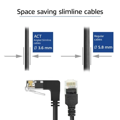 Kép 6/11 - ACT CAT6A U/UTP Patch Cable 0,15m Black