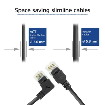 Kép 6/9 - ACT CAT6A U/UTP Patch Cable 0,25m Black