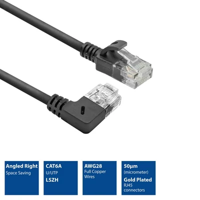 Kép 2/9 - ACT CAT6A U/UTP Patch Cable 0,25m Black