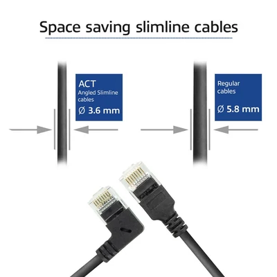 Kép 6/9 - ACT CAT6A U/UTP Patch Cable 1m Black