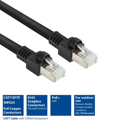 Kép 2/8 - ACT CAT7 S-FTP Patch Cable 5m Black